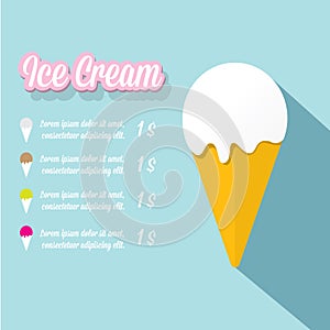 Vector illustration of ice cream cafe menu