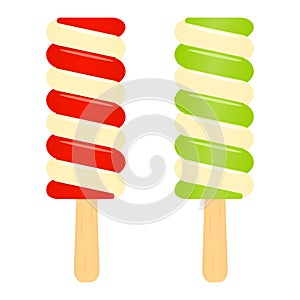 Ice cream popsicles isolated on white