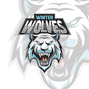 Vector Illustration ice wolves logo for teammate esport