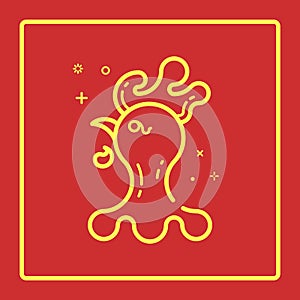 Vector illustration of icon chinese 2017 New Year concept in flat bold line style.