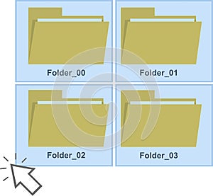 pointer mouse pc selecting folder file