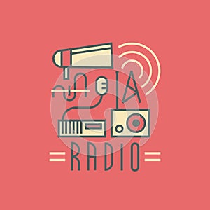 Vector illustration icon set of radio
