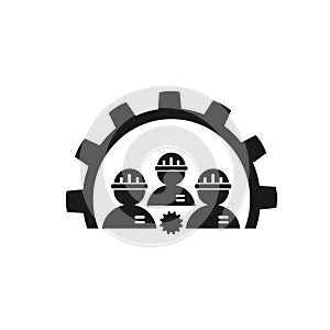 Vector illustration, icon of the technical and construction maintenance team.