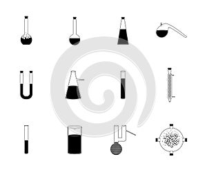 Vector illustration icons set of chemistry