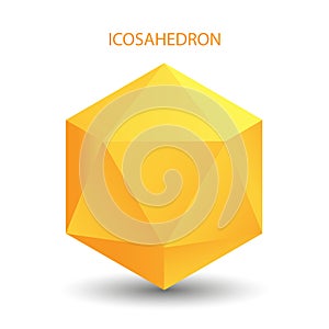 Vector illustration of an icosahedron with a gradient for game, icon, packagingdesign, logo, mobile, ui, web. Platonic