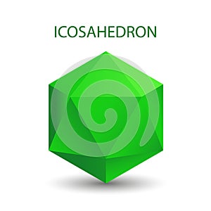 Vector illustration of an icosahedron with a gradient for game, icon, packagingdesign, logo, mobile, ui, web. Platonic