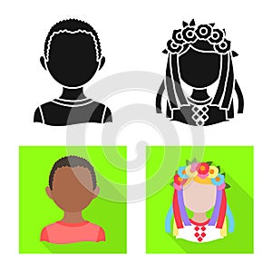 Vector illustration of imitator and resident icon. Set of imitator and culture vector icon for stock.