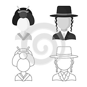 Vector illustration of imitator and resident icon. Set of imitator and culture vector icon for stock.