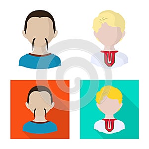 Vector illustration of imitator and resident icon. Set of imitator and culture vector icon for stock.