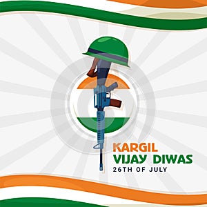 Vector illustration of independence day and Kargil Vijay Diwas of India