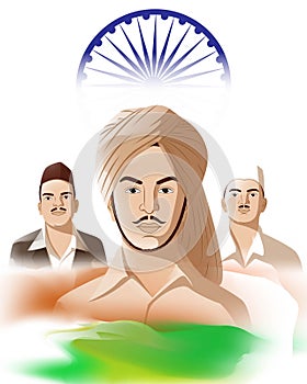 Vector illustration of Indian Martyrs` Day concept banner.