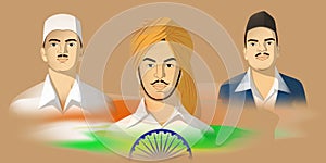 Vector illustration of Indian Martyrs` Day concept banner.