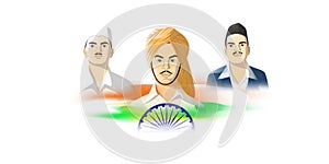 Vector illustration of Indian Martyrs` Day concept banner.