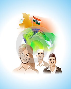 Vector illustration of Indian Martyrs` Day concept banner.