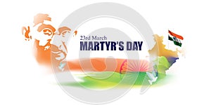 Vector illustration of Indian Martyrs` Day concept banner.