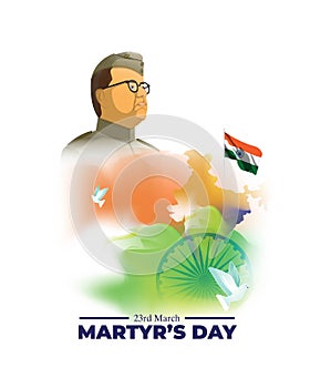 Vector illustration of Indian Martyrs` Day concept banner.