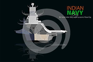 Vector Illustration of Indian Navy Day. December 4