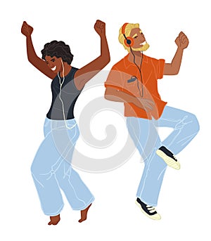 Energetic Dance Moves Vector Illustration photo