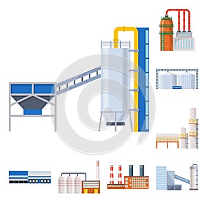 Vector illustration of industry and building sign. Set of industry and construction stock symbol for web.