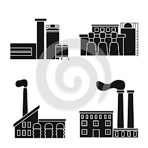 Vector illustration of industry and plant sign. Collection of industry and infrastructure stock vector illustration.