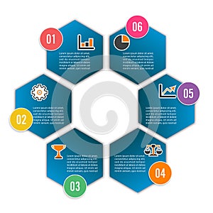 Vector illustration infographics 6 options. Template for brochure, business, web design