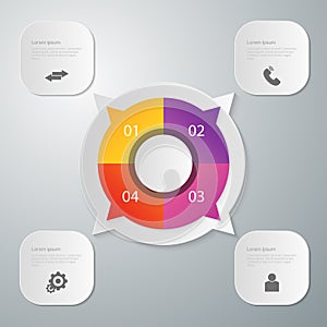 Vector illustration infographics circle with four quadrants