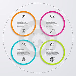 Vector illustration infographics four circles