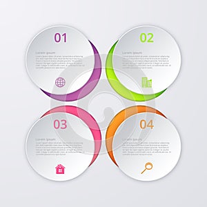 Vector illustration infographics four circles