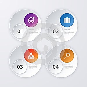 Vector illustration infographics four circles