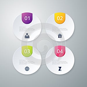 Vector illustration infographics four circles