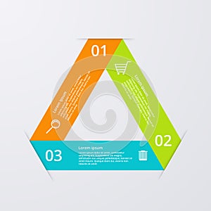 Vector illustration infographics triangle divided into sectors