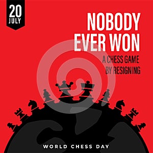 Vector illustration about International Chess Day