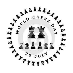 Vector illustration about International Chess Day