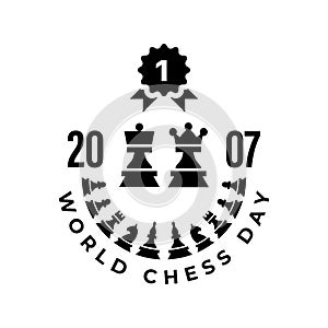 Vector illustration about International Chess Day