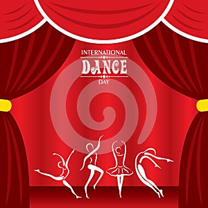 Vector Illustration of International Dance Day Greeting