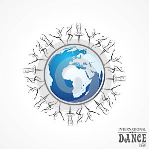 Vector Illustration of International Dance Day Greeting