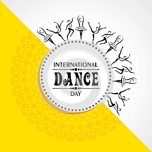 Vector Illustration of International Dance Day Greeting