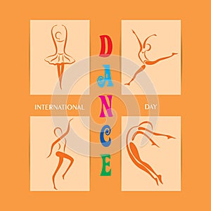 Vector Illustration of International Dance Day Greeting