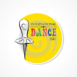 Vector Illustration of International Dance Day Greeting