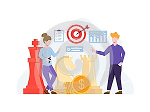 Vector illustration Investment strategy concept