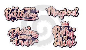 Vector illustration of invitations set for a happy birthday