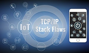 Vector illustration of IoT Devices at Risk From TCP/IP Stack Flaws photo