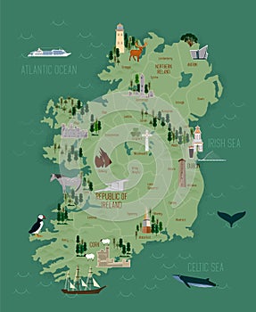 Vector illustration of Ireland map