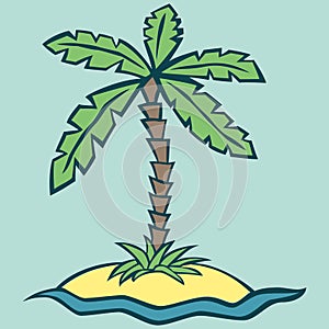 Vector illustration of an island