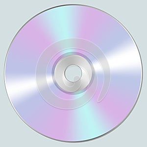 Vector illustration of isolated blank compact disc CD or DVD. Realistic style.