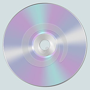 Vector illustration of isolated blank compact disc CD or DVD. Realistic style.