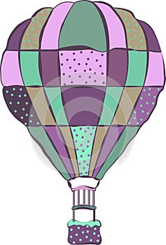 Isolated colourful hot air baloon photo