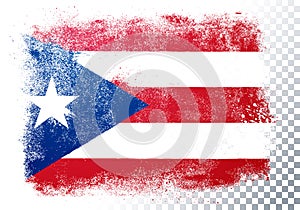 Vector Illustration isolated flag of puerto rico in grunge texture style.