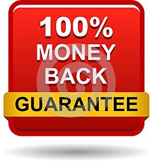 Money back button web icon red photo