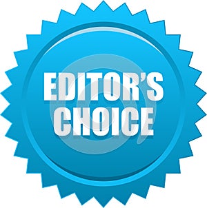 Editor`s choice seal stamp blue